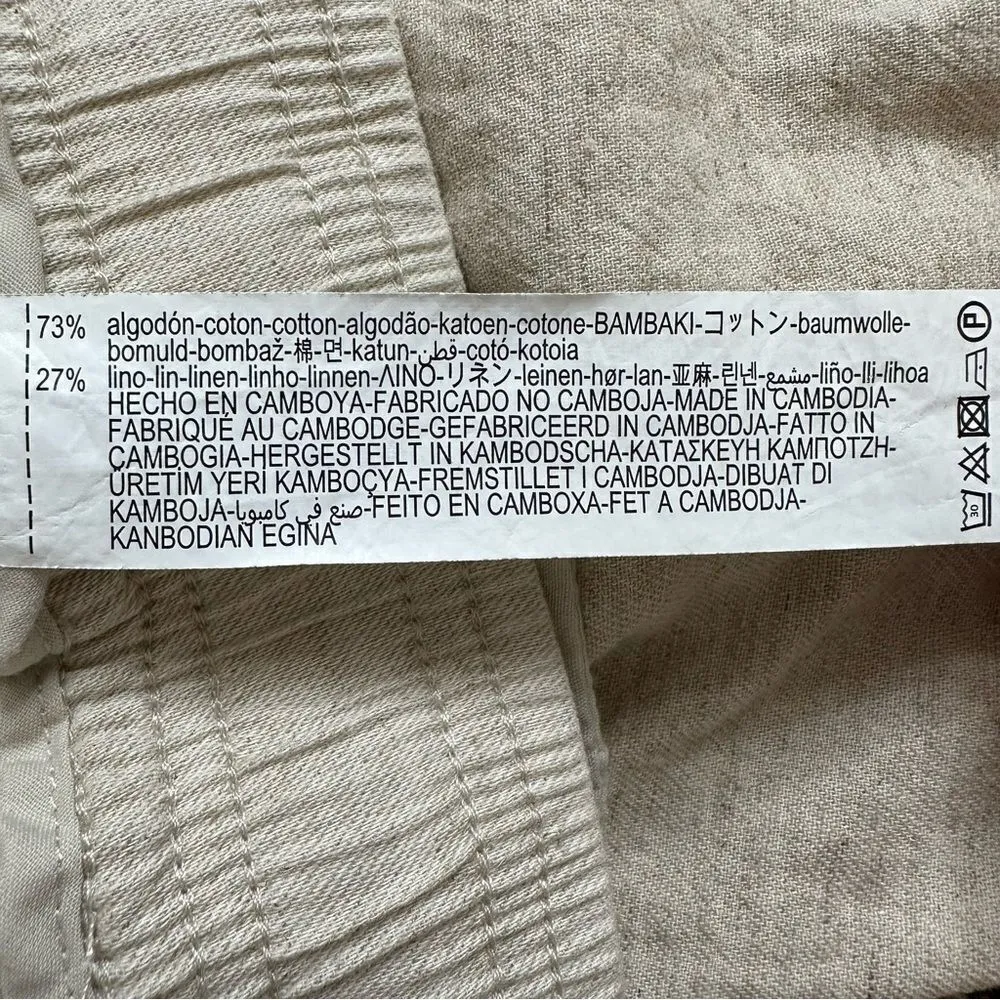 NWOT Zara Linen Blend Cream Pull On Pants - Image 10