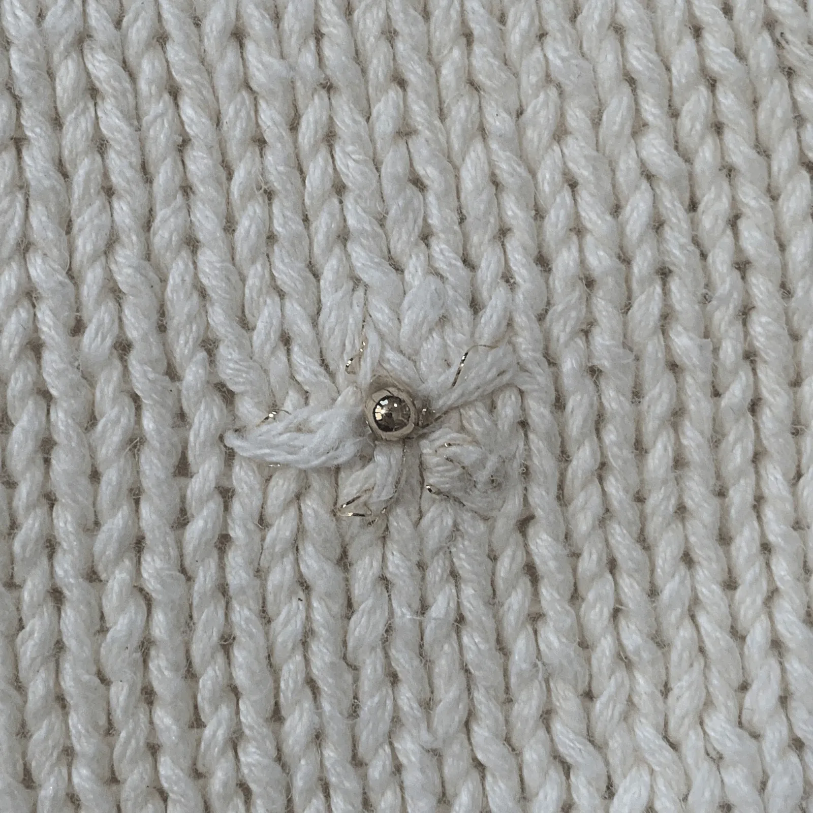 Vintage 90s Jacqueline Ferrar Cream Gold Ornament Knit Cardigan Sweater Small - Image 8