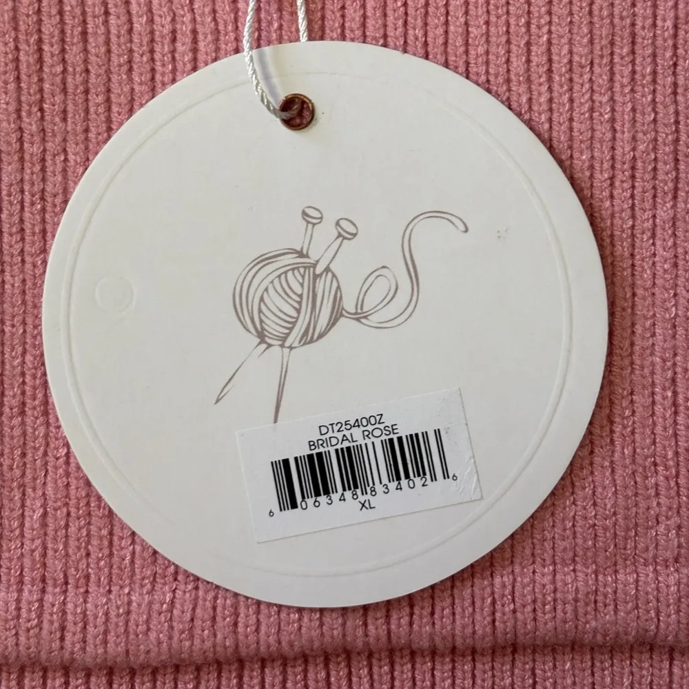 Dictionary Knitwear Ribbed Cropped Tank Top in Bridal Rose Pink Size XL - Image 4