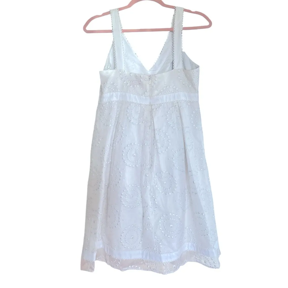 Lilly Pulitzer Amber Organza White Cartwheels Embroidered Sleeveless Dress - Image 3