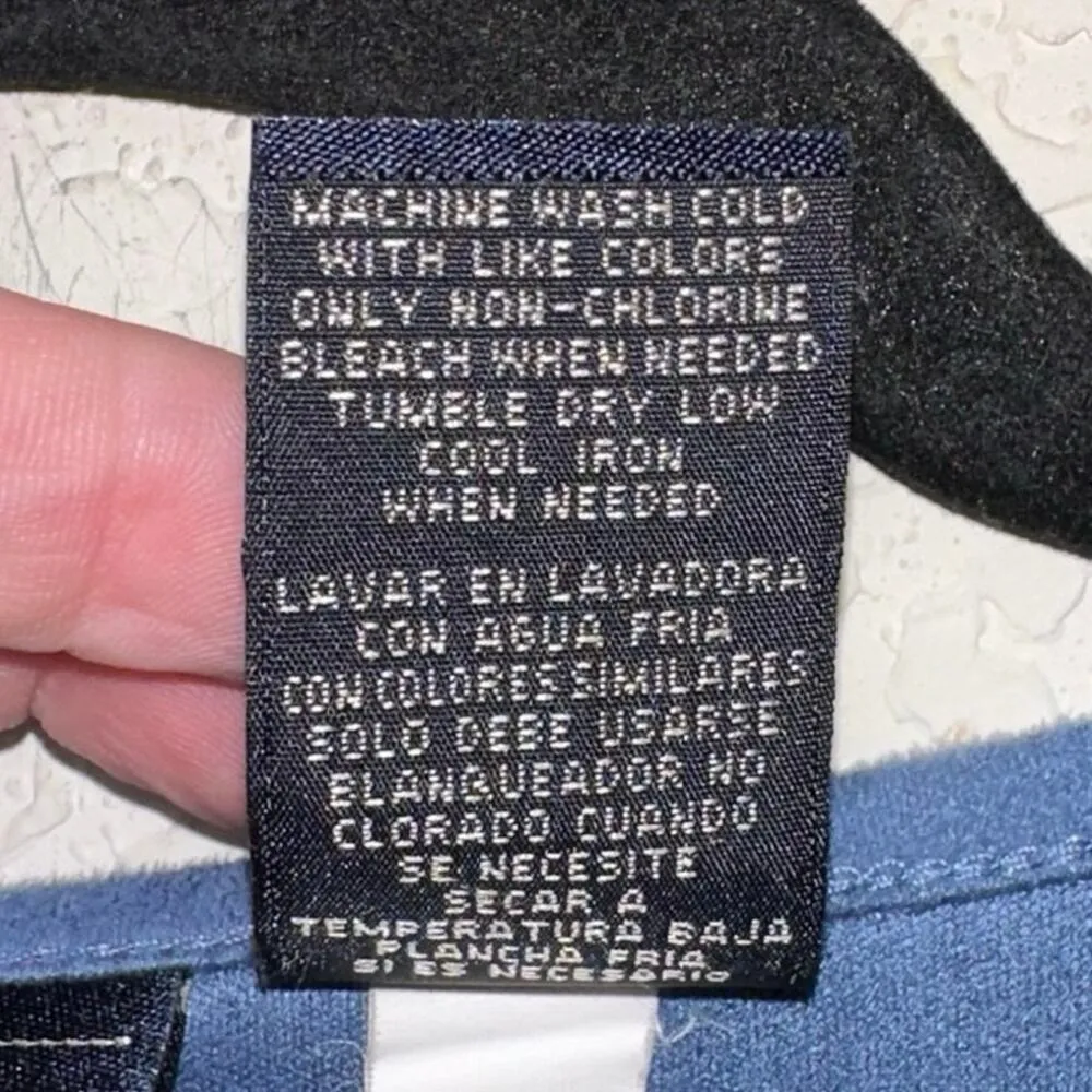 Sonoma Vintage Faux Suede Blue Long Sleeve Tee Shirt - Image 5