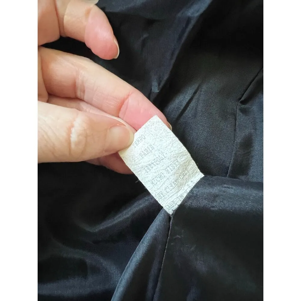 Vtg Tempo Paris Black Trench Coat 90s Black size 6 - Image 5