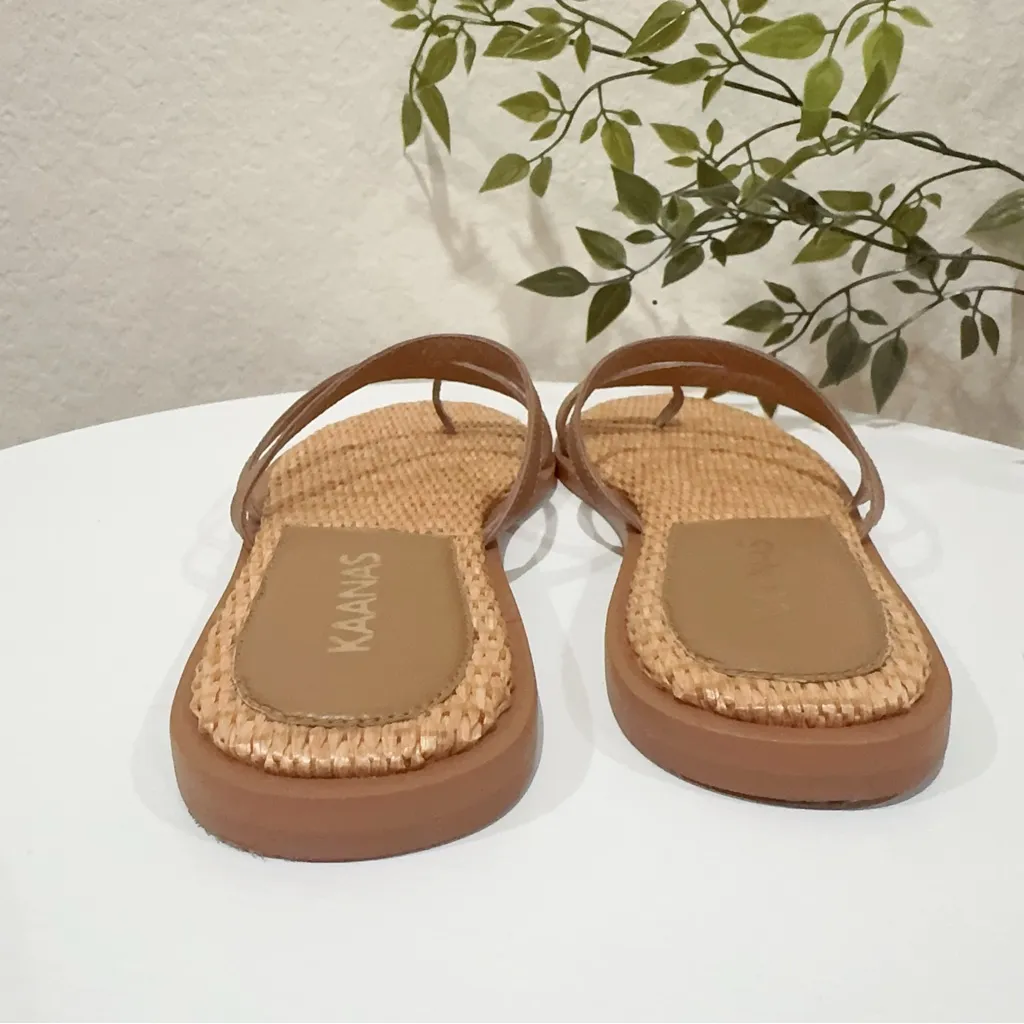 Kaanas Azores Naked slide Sandals Caramel Flats Size 6 NWOB Brown - Image 5