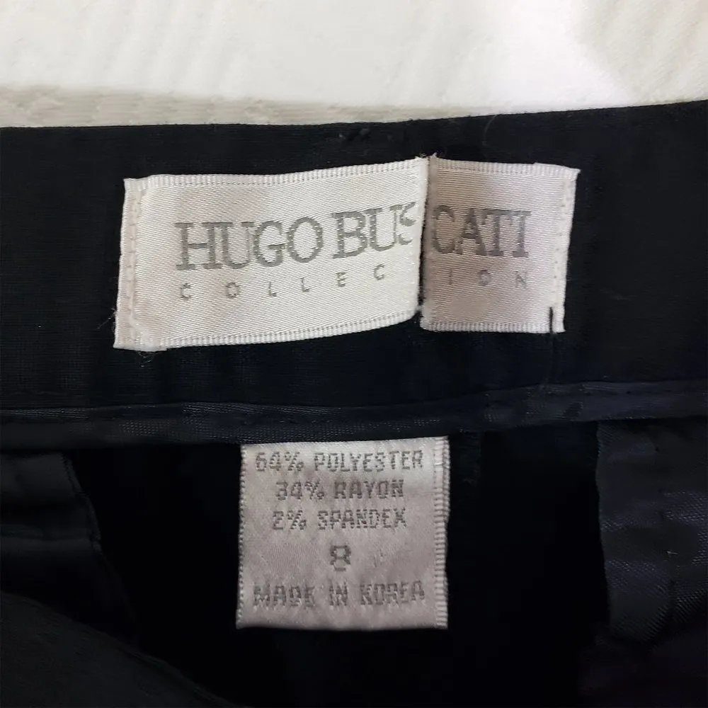 HUGO BUSCATI COLLECTION Size 8 Black Straight Leg, Dress, Work Pants - Image 3