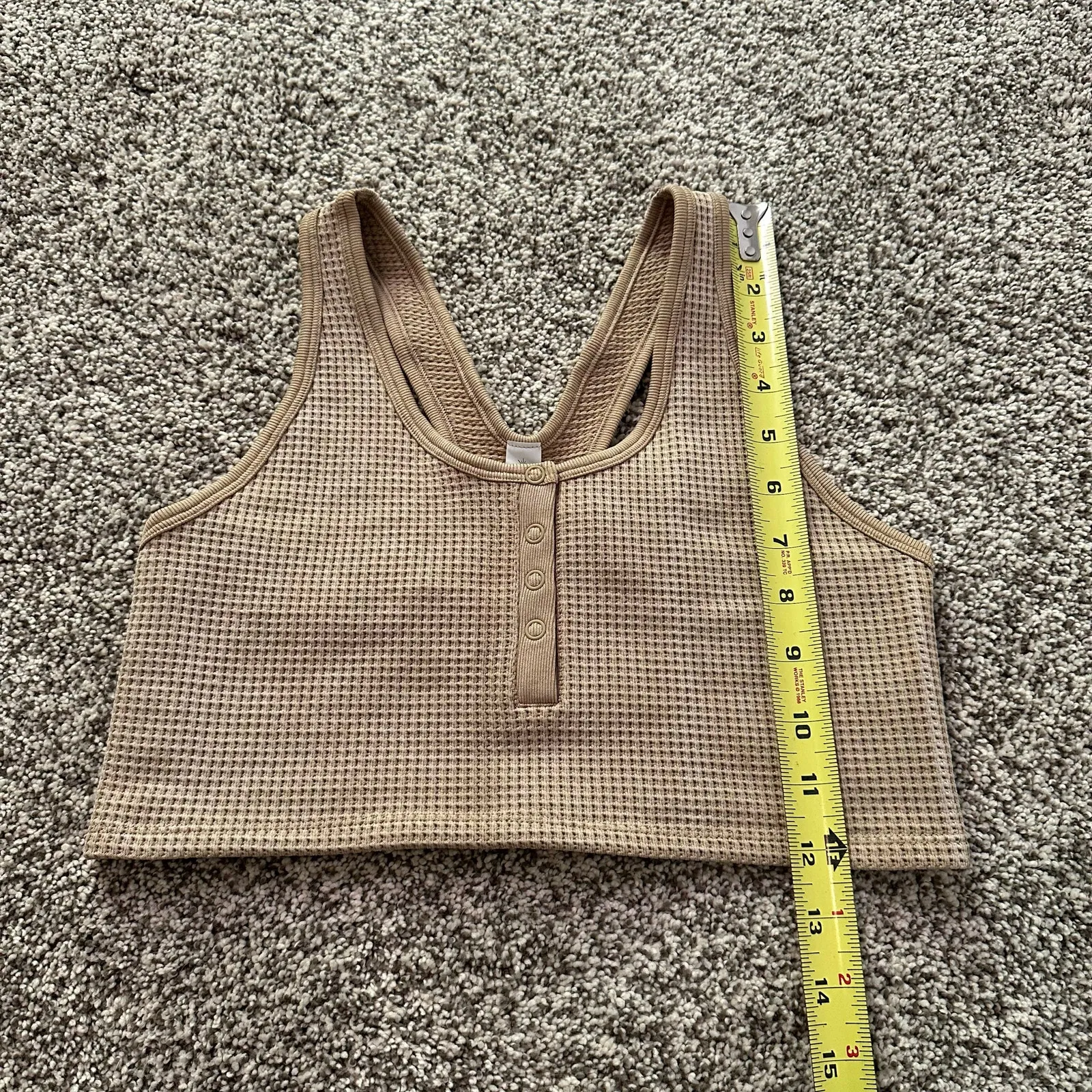 Aerie Offline Recharge tan waffle knit racerback bralette size M - Image 6