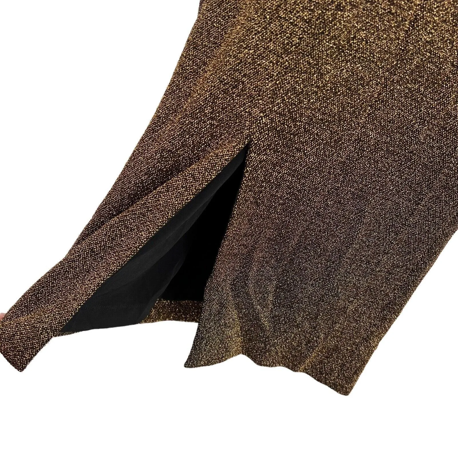 Dress The Population Dress Gold Sparkle Claire Midi Party NYE Cocktail Small New - Image 8