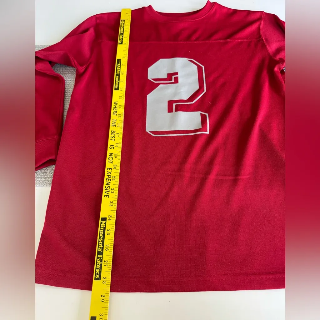 Vintage ProSpirit Red Gray No 2 Long Sleeve Practice Jersey Sweatshirt Sz Large - Image 8