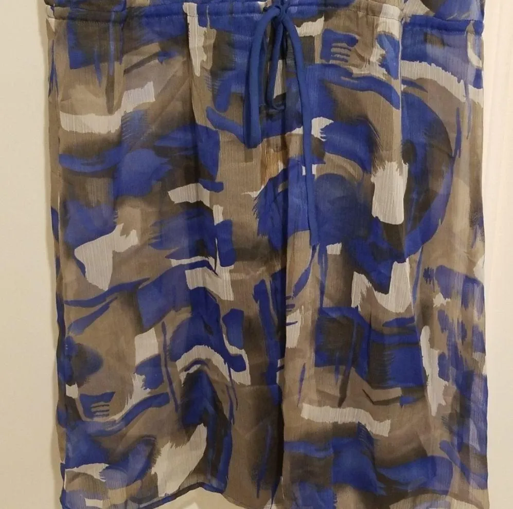 💕GREYLIN💕 Blue Pattern Tie Waist Mini Dress - Image 3