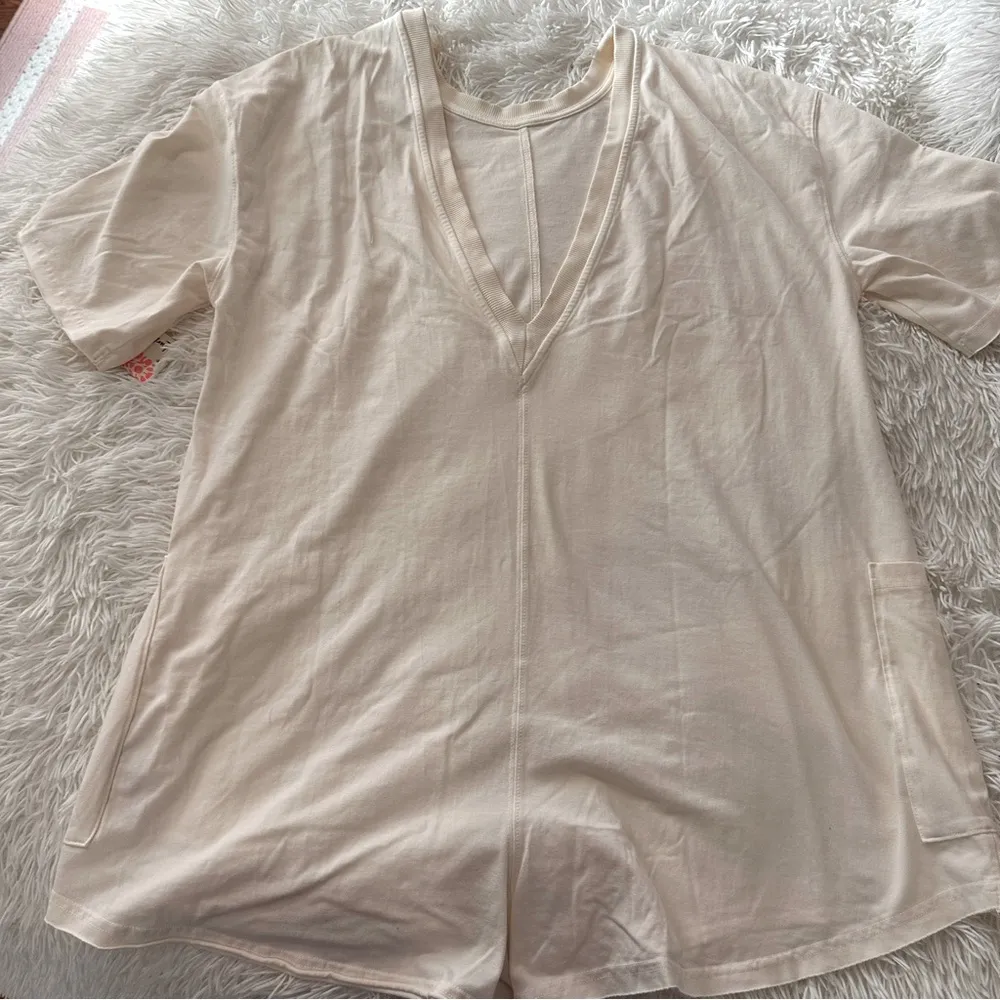 Free People FP Movement Hot Shot Tee Romper Bleached Clay Size S - Image 11