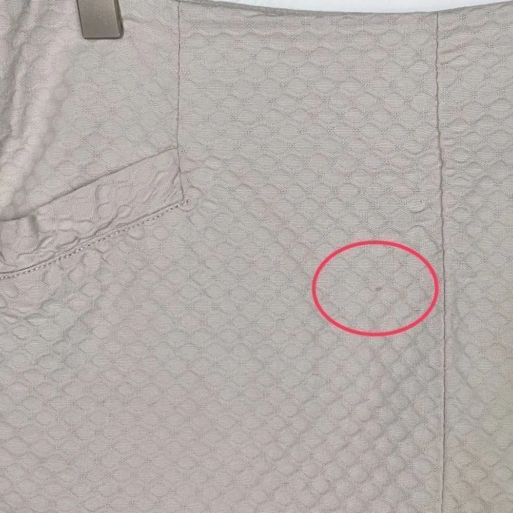 Free People  Beige Newman High Waisted Netted Textured Shorts 6 - Image 2