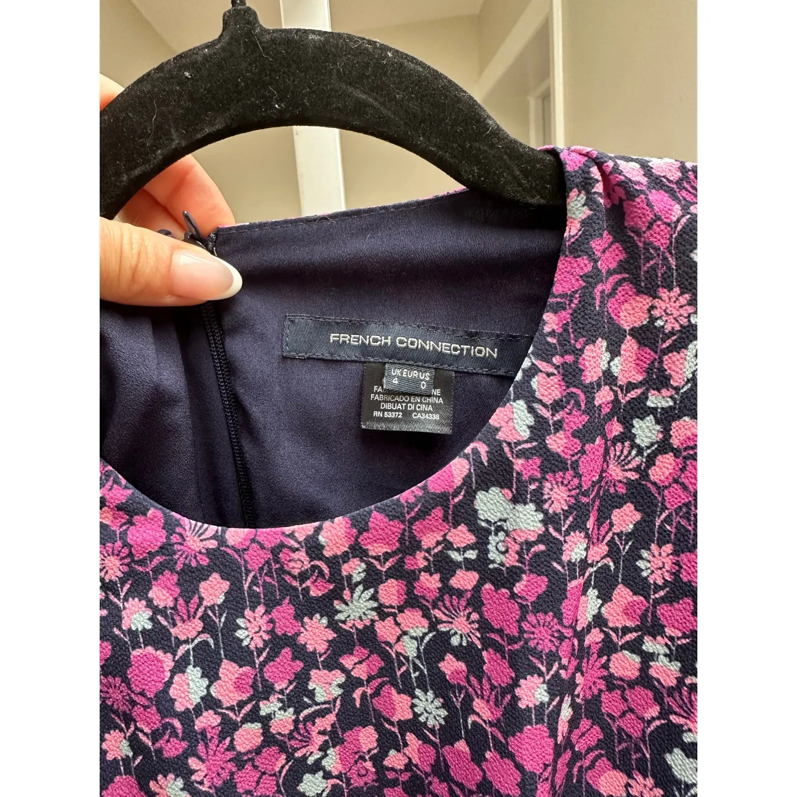 French Connection Bethany Verona Floral Cutout Midi Dress size 0 / XS - Image 5