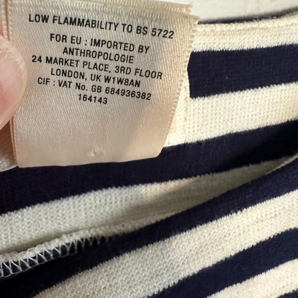 Anthropologie Pepin Mariner Crochet Fringe Top Nautical Preppy Seaside Vacation Blue Size M - Image 7