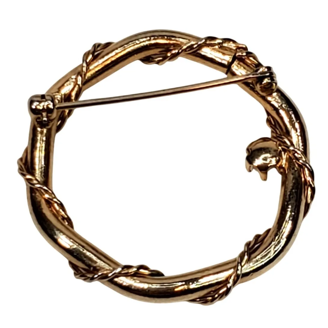 Source Unknown Circle Faux Pearl Round Unsigned 1.5" Vtg - Image 2