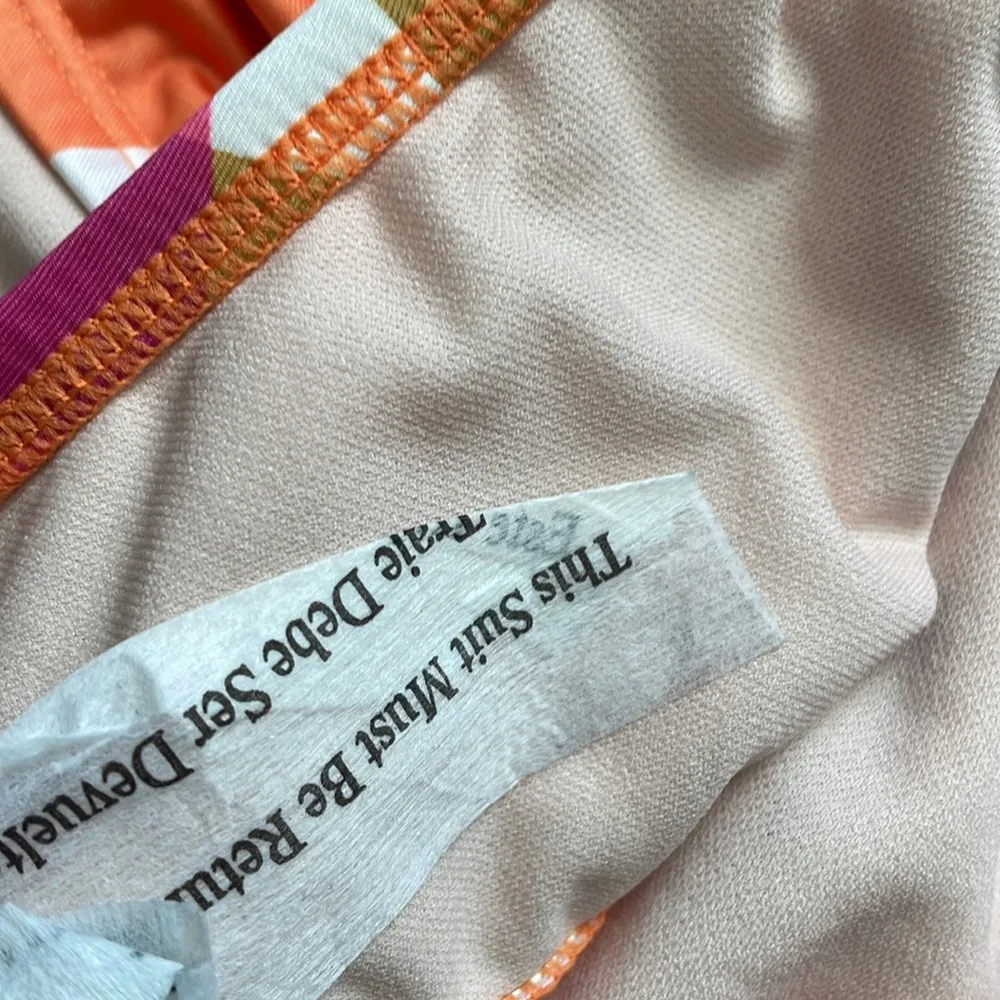 Kona Sol bikini bottom high waist Med coverage  hot pink orange New Sz XL (16) - Image 4