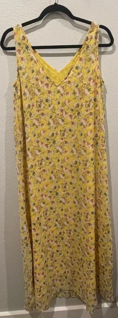 Floral Print Sleeveless Yellow Maxi Dress - Image 2