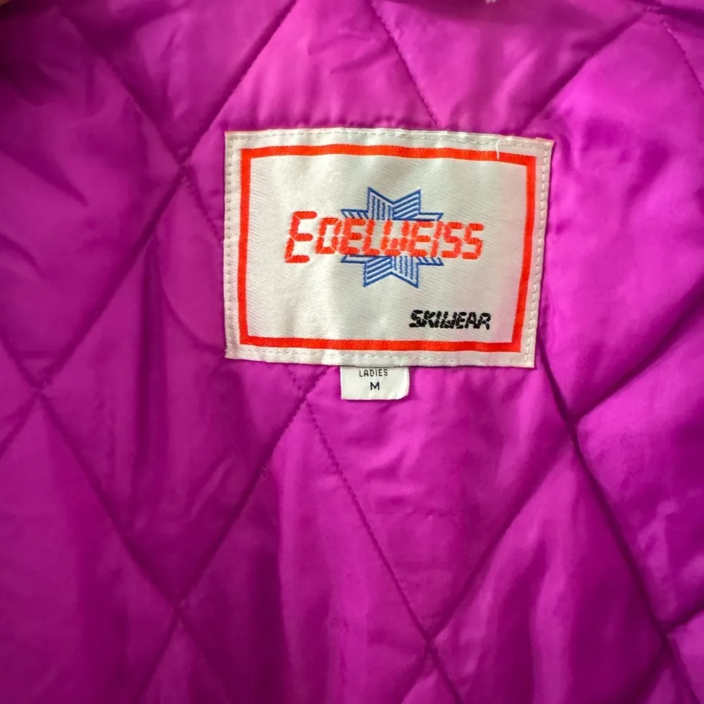 VINTAGE 80s Rare EDELWEISS Retro Puffer Ski Snow Jacket - Image 10