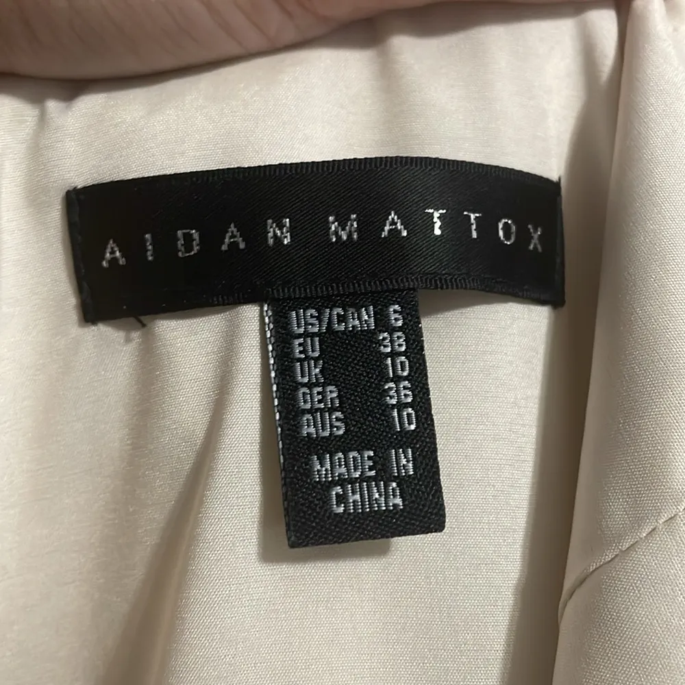 Aidan Mattox Ivory Boat Neck Gown - Image 7