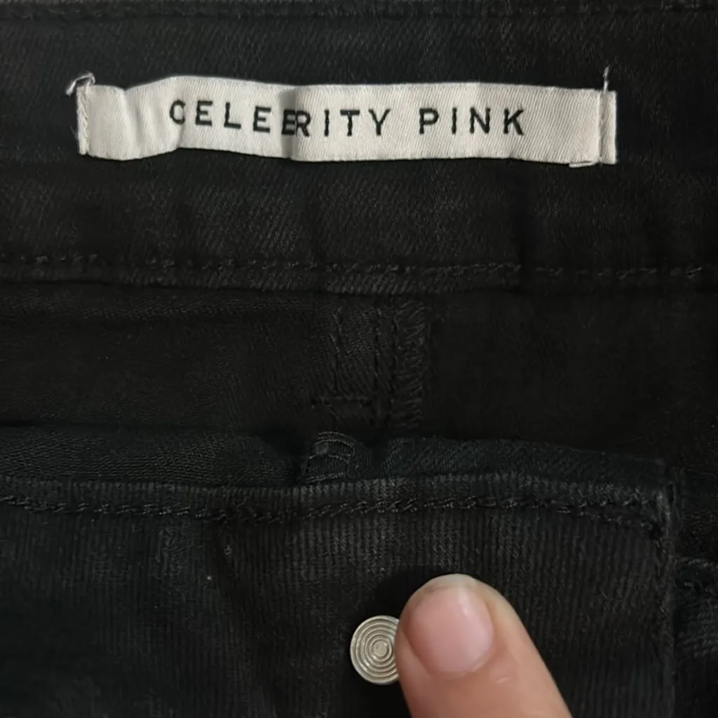 Celebrity Pink‎ Skirt Women's 3/26 Black Denim Festival Stretch Short Pockets - Image 5