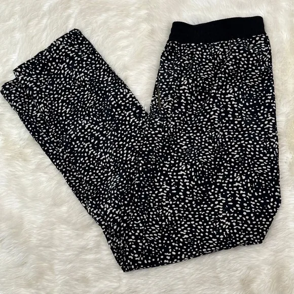KUT from the Kloth Black White Dotted‎ Print Relaxed Fit Pants Women's Size 6 - Image 2