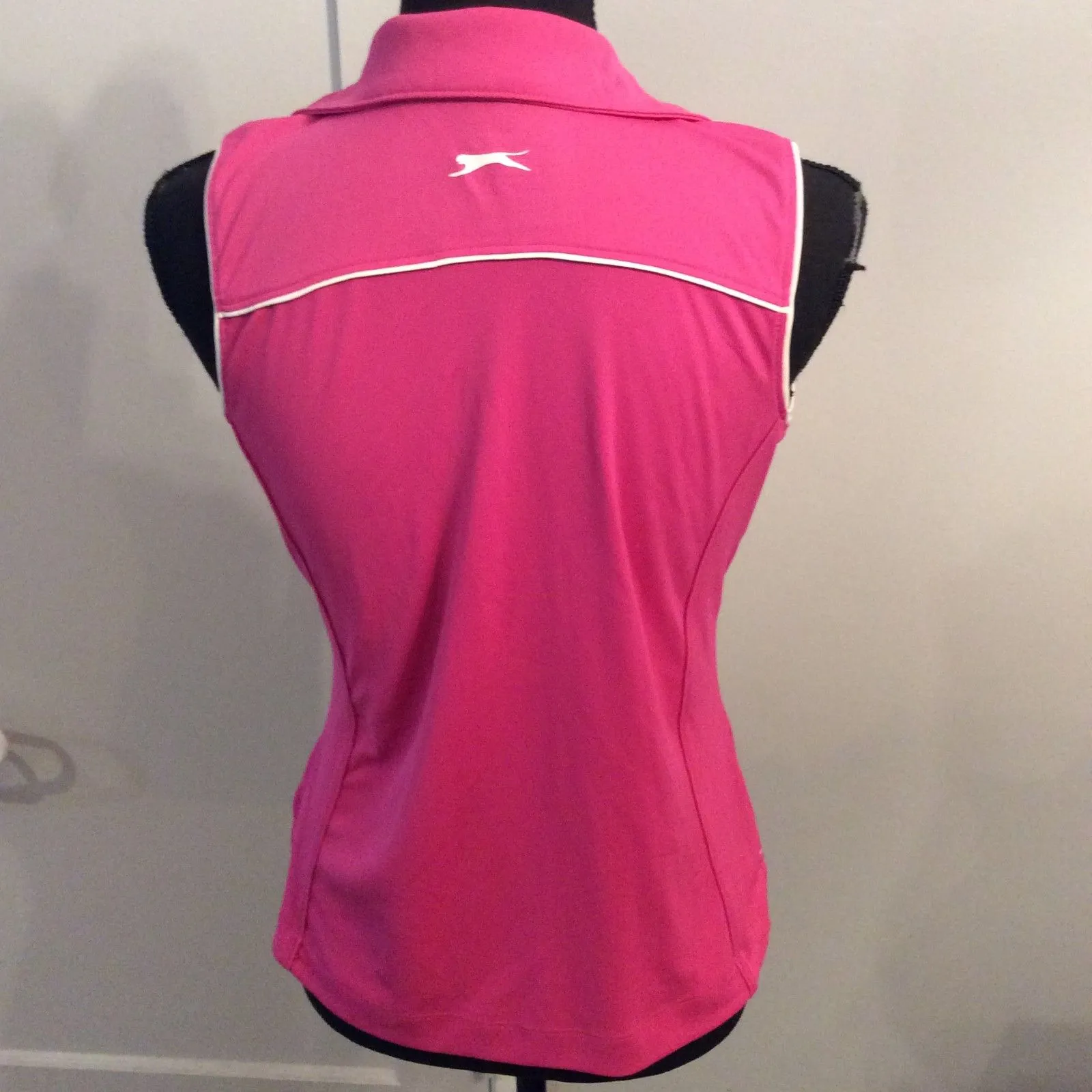 Golf Slazenger Dark Pink Sleeveless Polo Button up Small S - Image 6