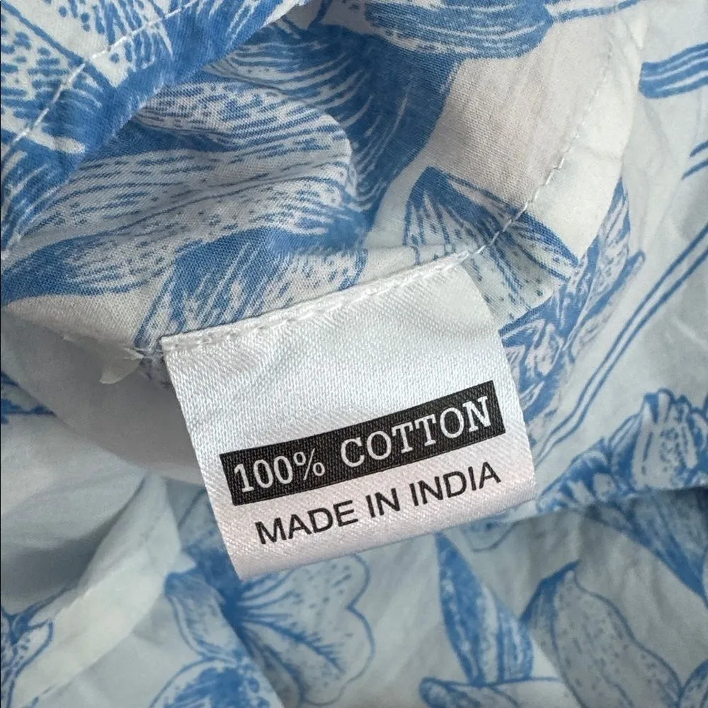 Olivia James the Label Bridget Floral Midi Dress in Toile Sky L White Size L - Image 7