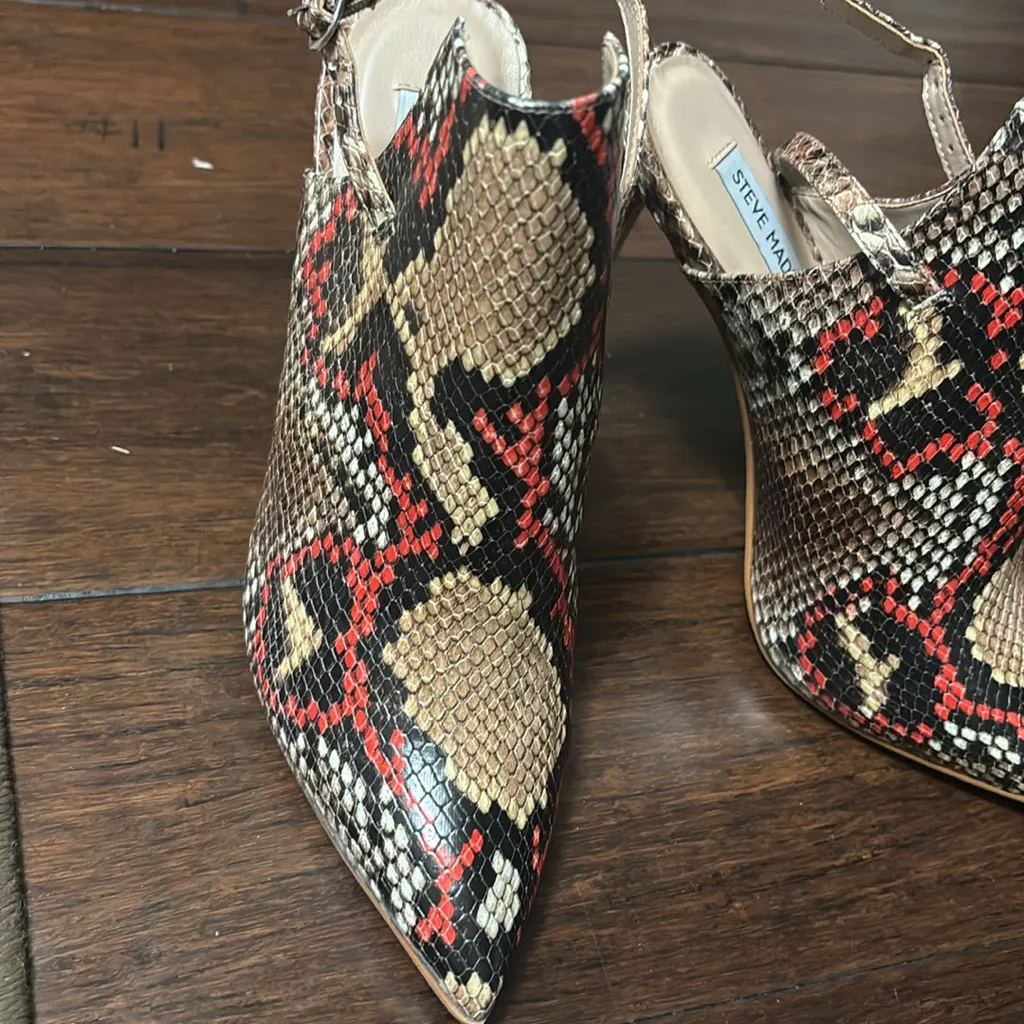 Steve Madden Daily Snake Animal Print Sling-Back Pumps Heels 8M new - Image 5