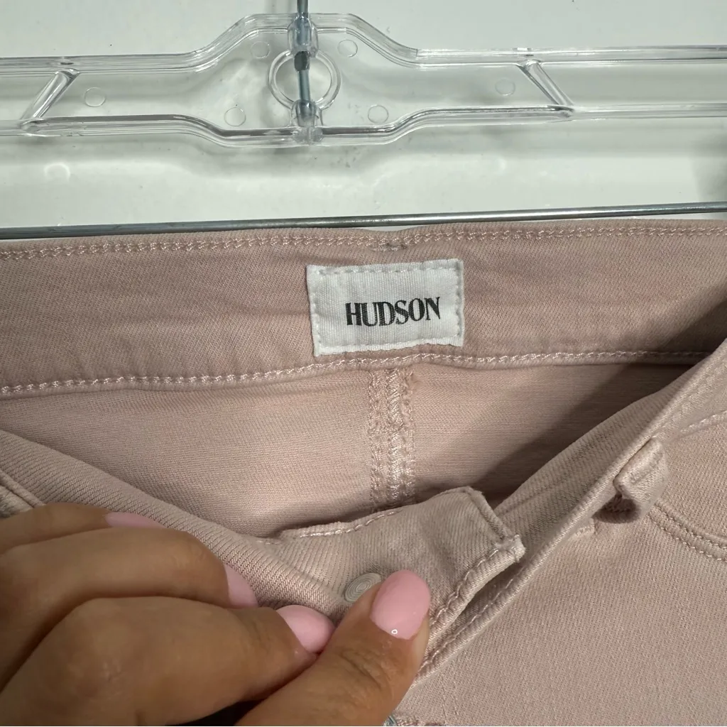 Hudson Barbara High Rise Ankle Skinny Exposed Button‎ Fly Blush Pink Size 30 - Image 5