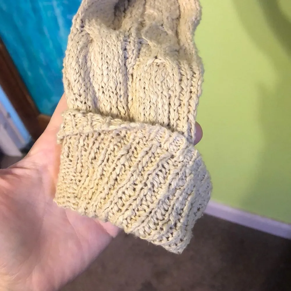 cowlneck sweater small tan - Image 4