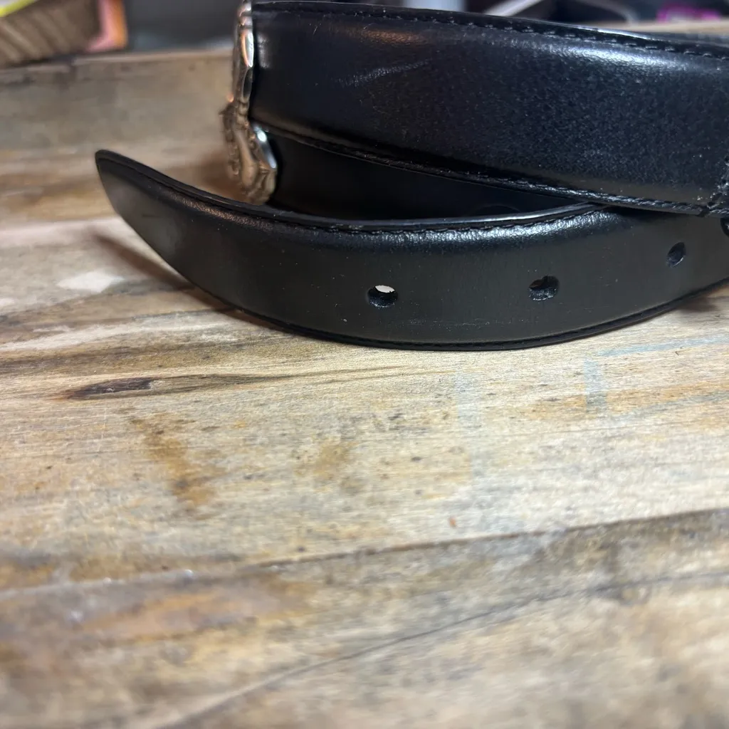 FOSSIL BLACK LEATHER BELT 36" - Image 3