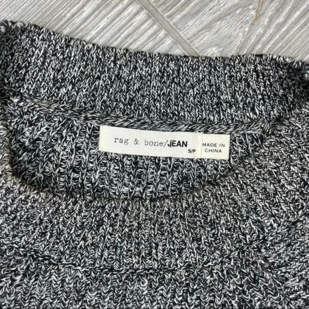 Rag and bone / Jean cold shoulder knit heathered long sleeve grey sweater sm - Image 6