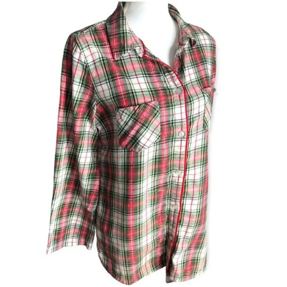 Victoria’s Secret Plaid Button Down Bell Sleeve Pajama Top - Image 62