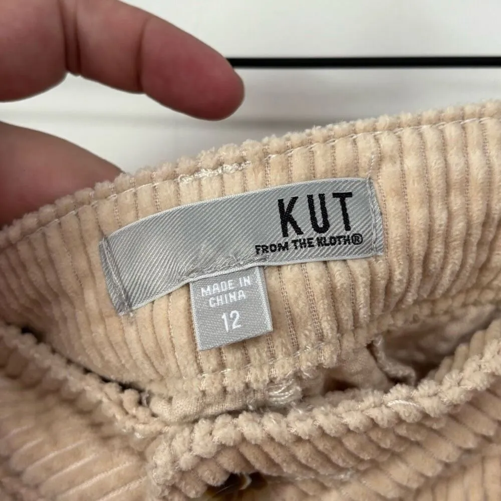 Kut From the Kloth Ivory Cream Corduroy‎ Pants Straight Leg 12 - Image 2