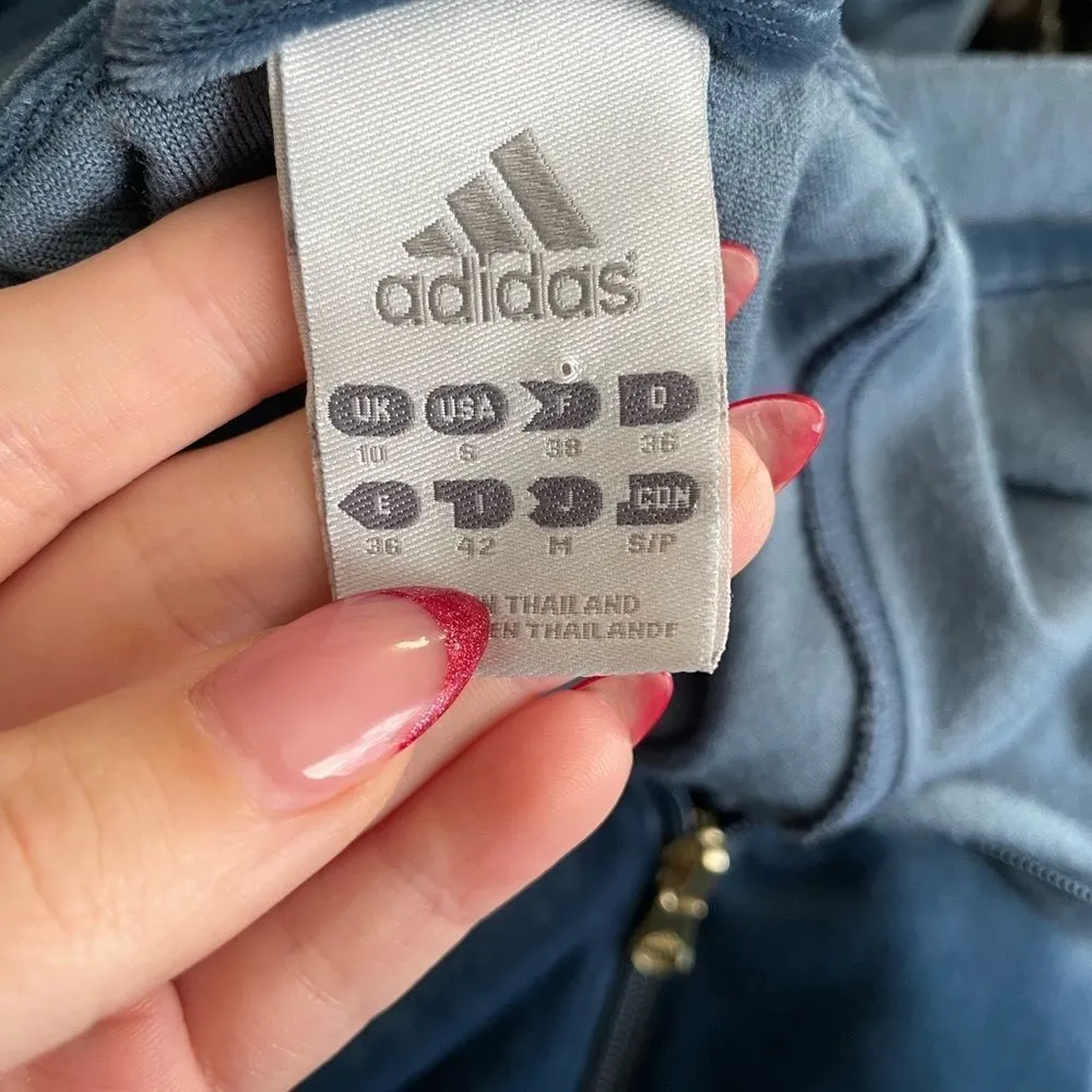 Adidas Y2K Velour‎ Tracksuit Size Small Blue - Image 2
