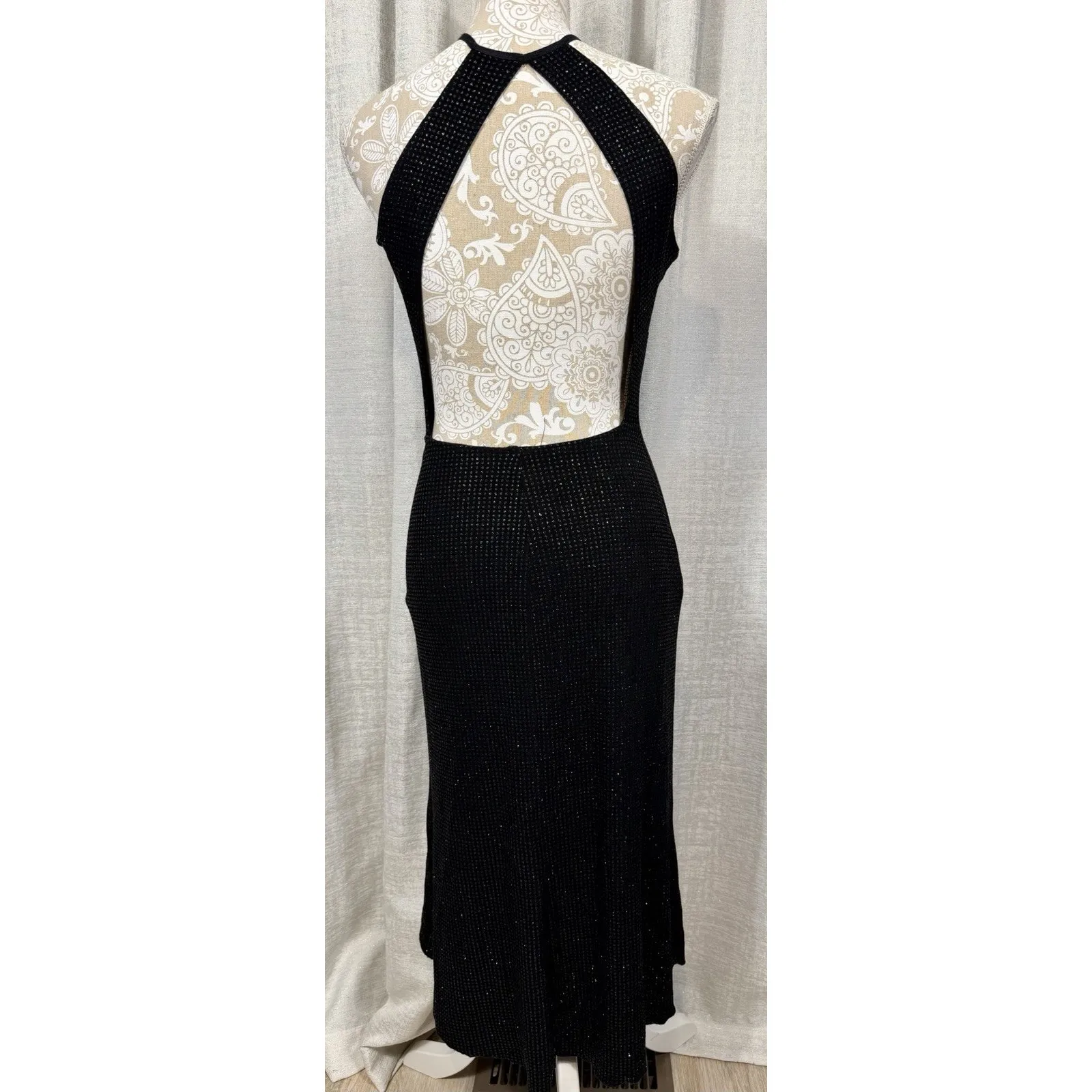 Wet Seal Black Halter Neck Bodycon Dress Open Back High - Image 4