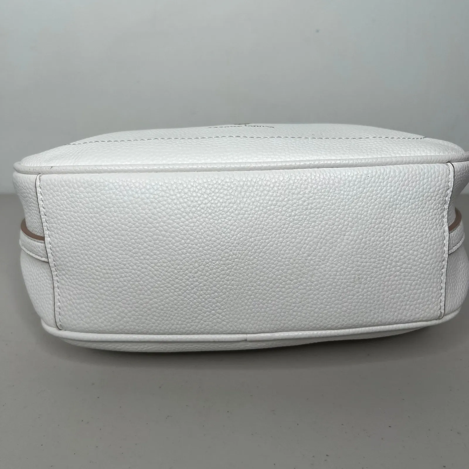 Nanette Lepore White Pebbled Crescent Crossbody Bag - Image 7