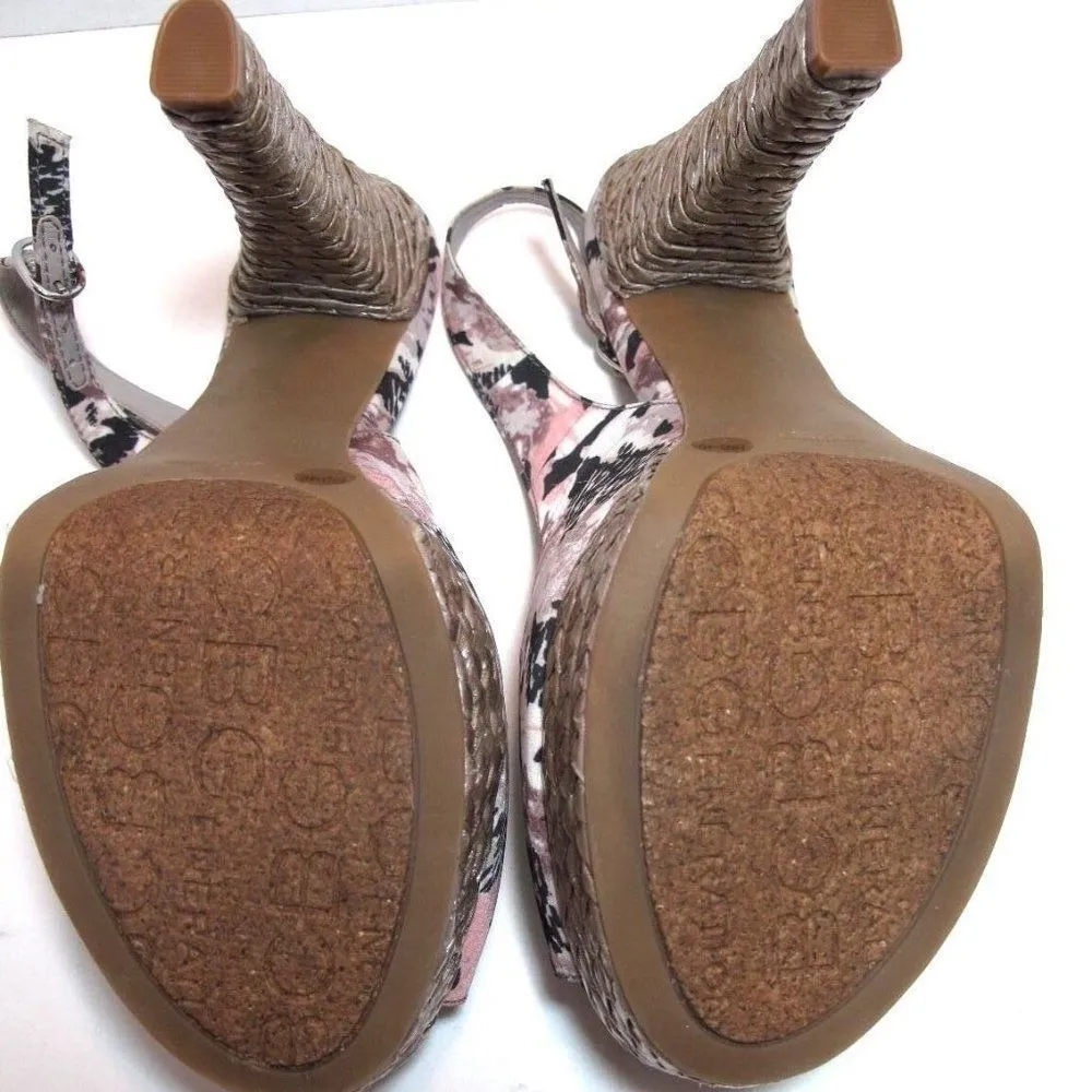 BCBG Betina Coconut/Taupe Floral Slingback Heel 10 - Image 8