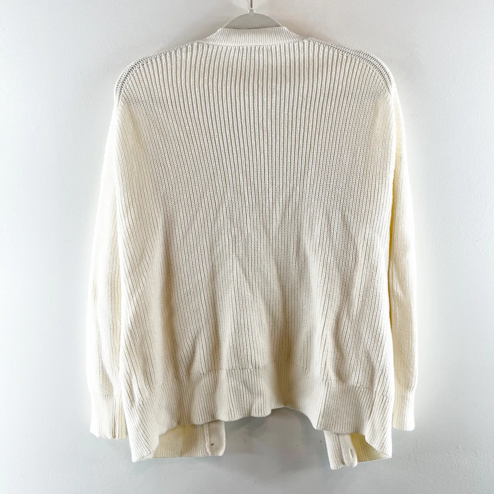 J. Crew Cotton Blend Long Sleeve V Neck Knit Cardigan Sweater Cream XS - Image 5