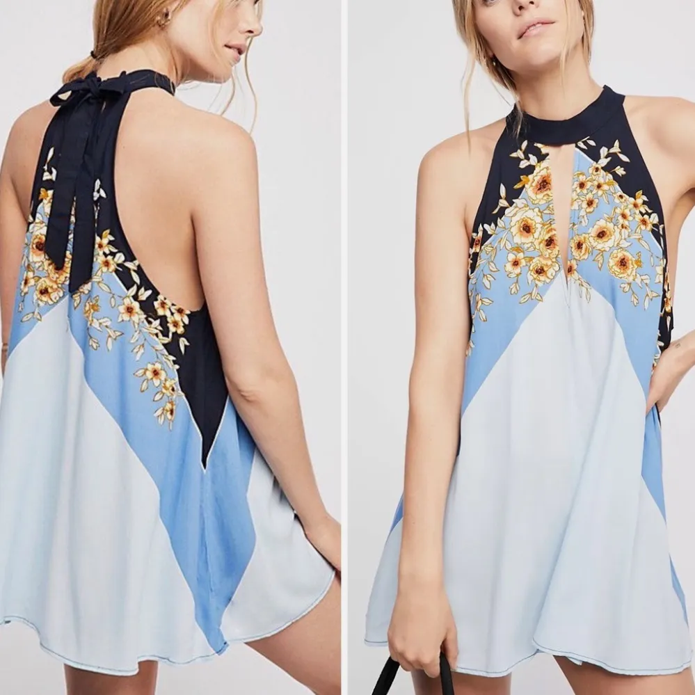 Free People Beat Of My Heart Boho A Line Floral Tunic Blouse Top Size Small - Image 2