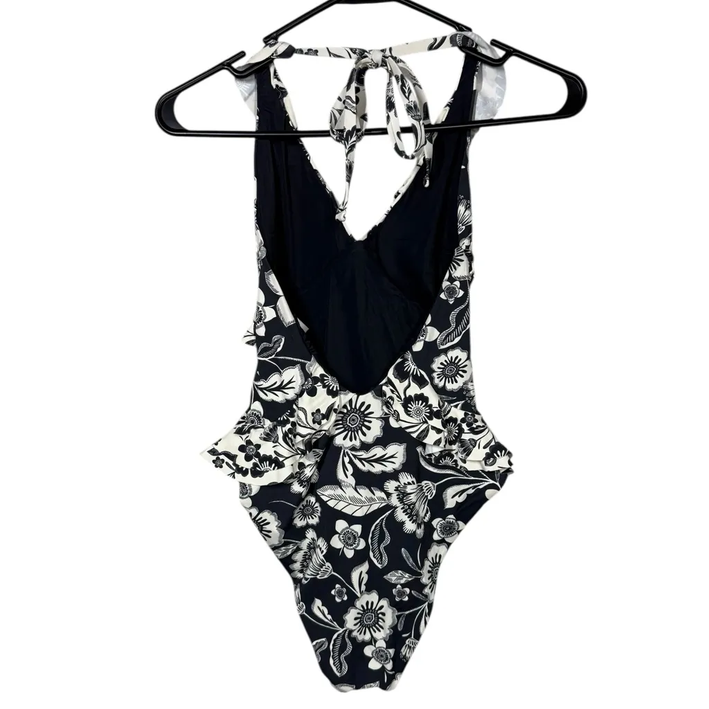 Anthropologie Maeve Ruffled Plunge One Piece Swimsuit Sz XS - Image 3