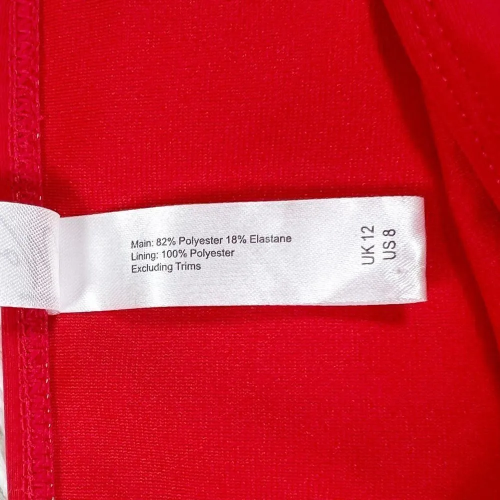 Wolf & Whistle ASOS Fuller Bust Red Rhinestone Bikini Size 8 - Image 4