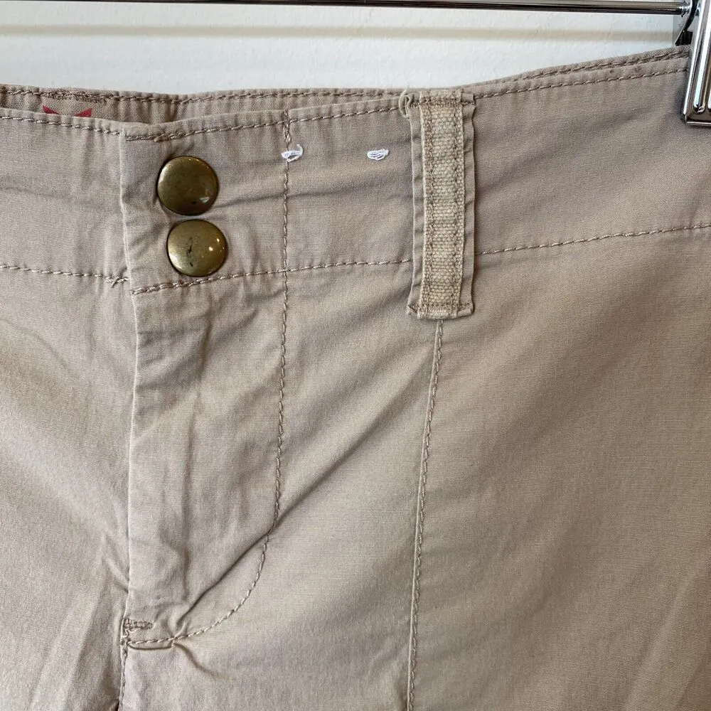 Old Navy 2007 Cotton Blend Cargo Capri Pants Low Waist Straps Stretch Tan 4 - Image 2