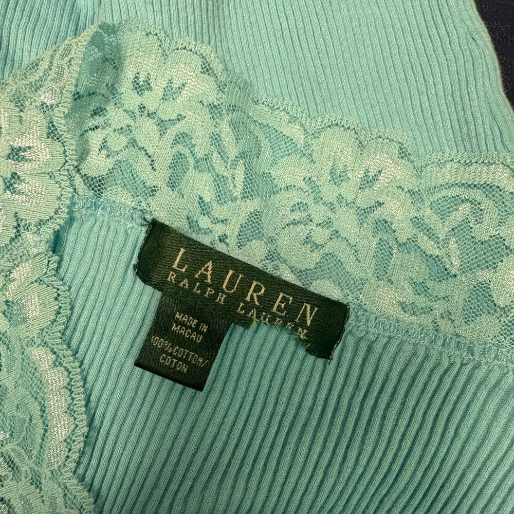 Lauren Ralph Lauren fitted blue lace tank top - Image 3