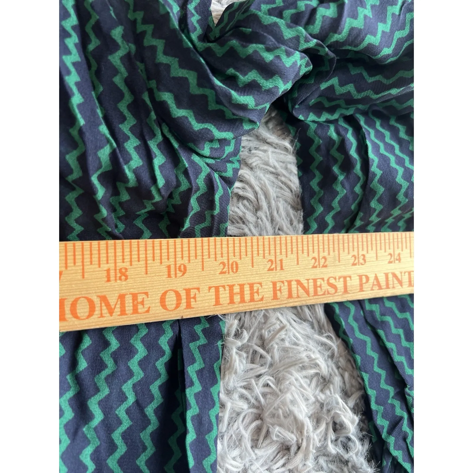 Maeve Anthropologie Long Sleeve Button‎   V-Neck Green Sheer Pattern Blue Small. - Image 5