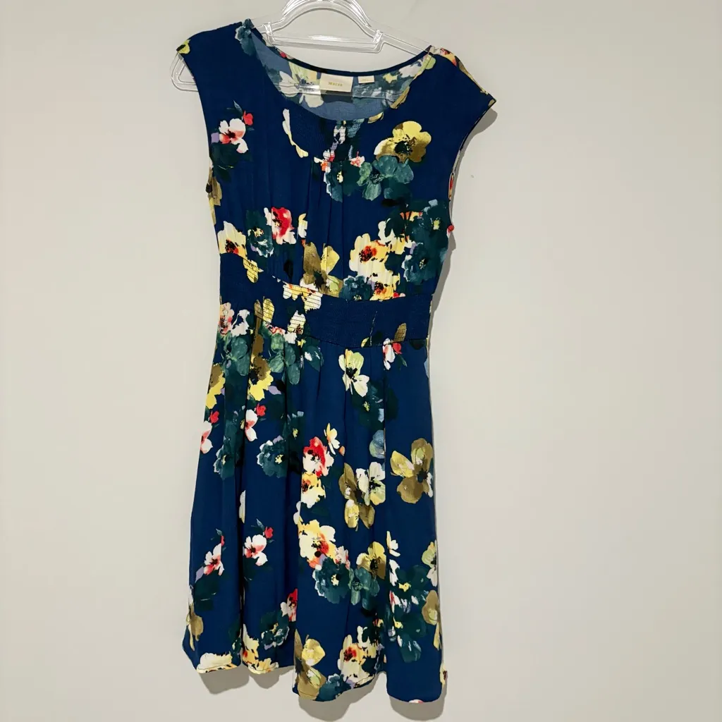 Anthropologie Maeve Evaline Floral Dress blue size small - Image 3