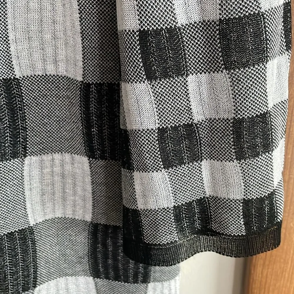 McQ Alexander McQueen Checked Knitted Mini Dress Gray Size M - Image 11