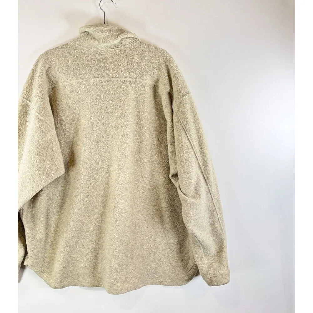 Adidas Womens Sweatshirt Beige Fleece Polartec Oversized Pullover Cozy Medium - Image 8