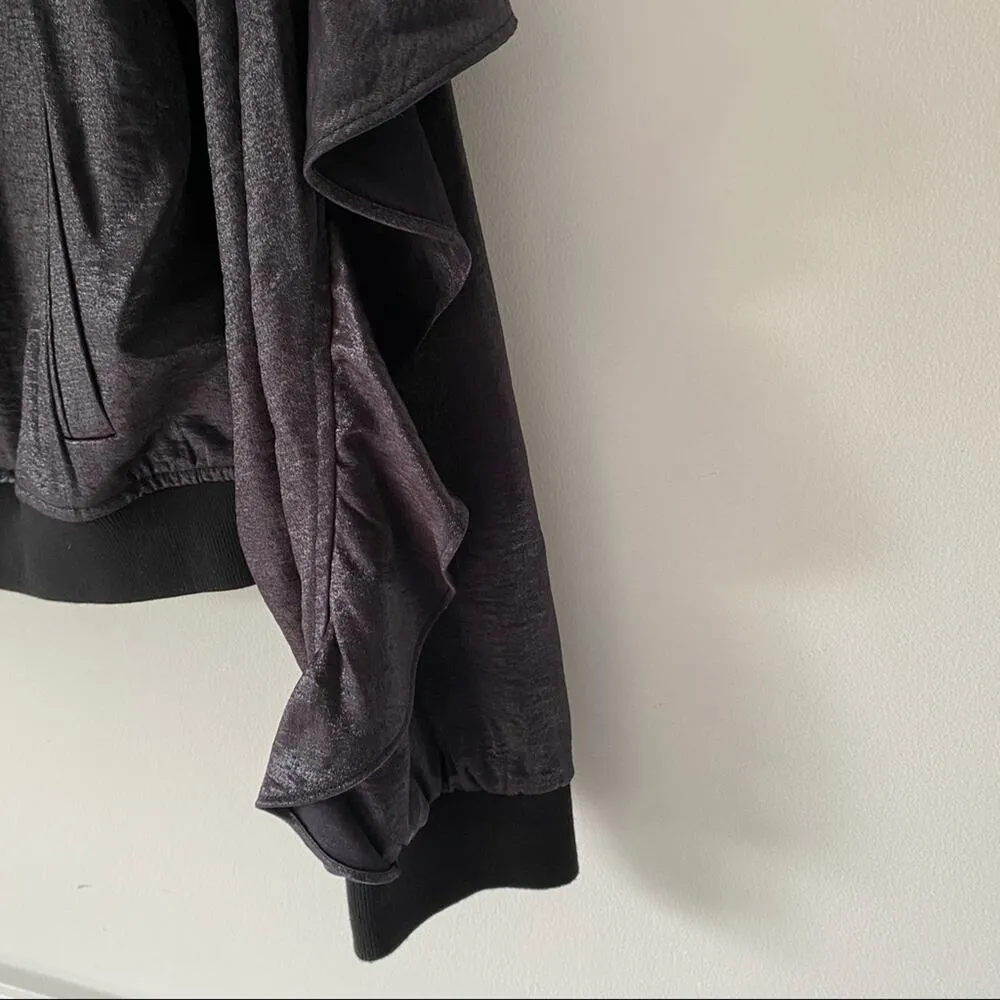 Guess Jeans Biella Ruffled Black Bomber Jacket - Image 5