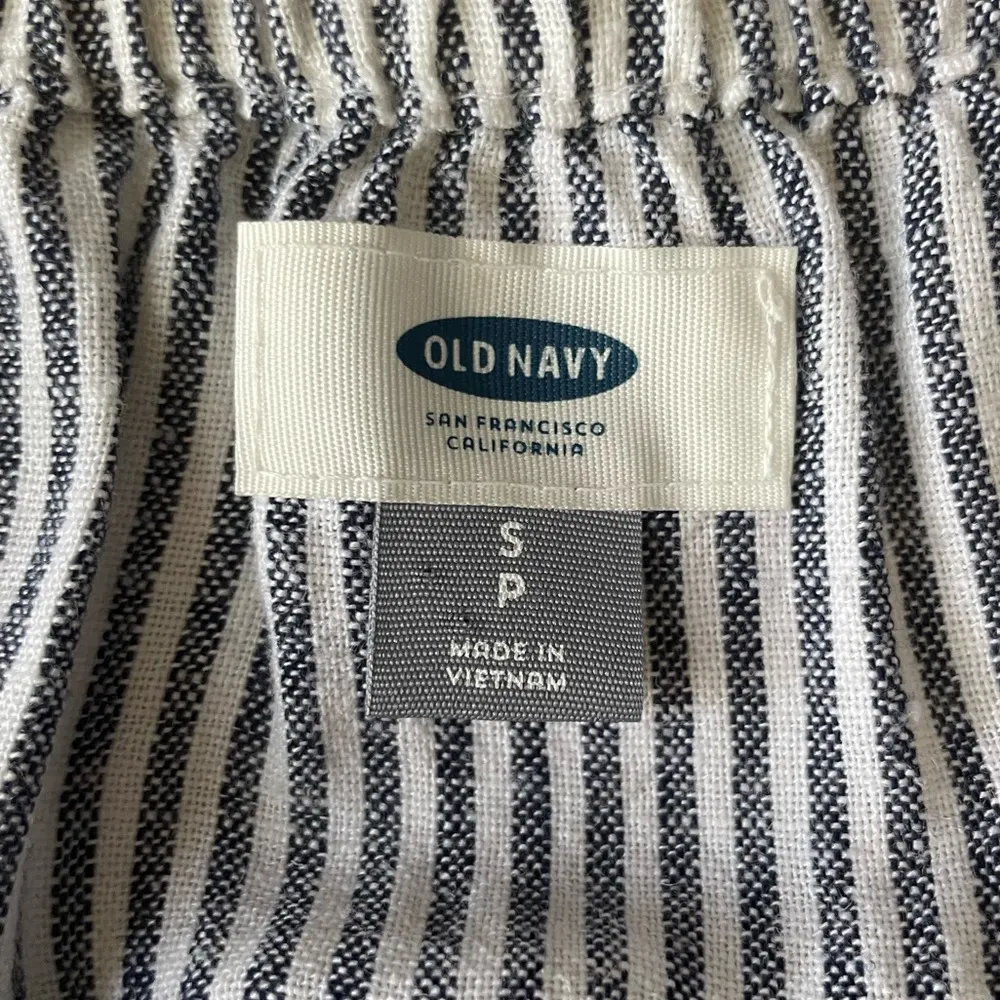 Linen Blend Preppy Nautical Navy & White Striped Beach Sleeveless Jumpsuit - Image 7