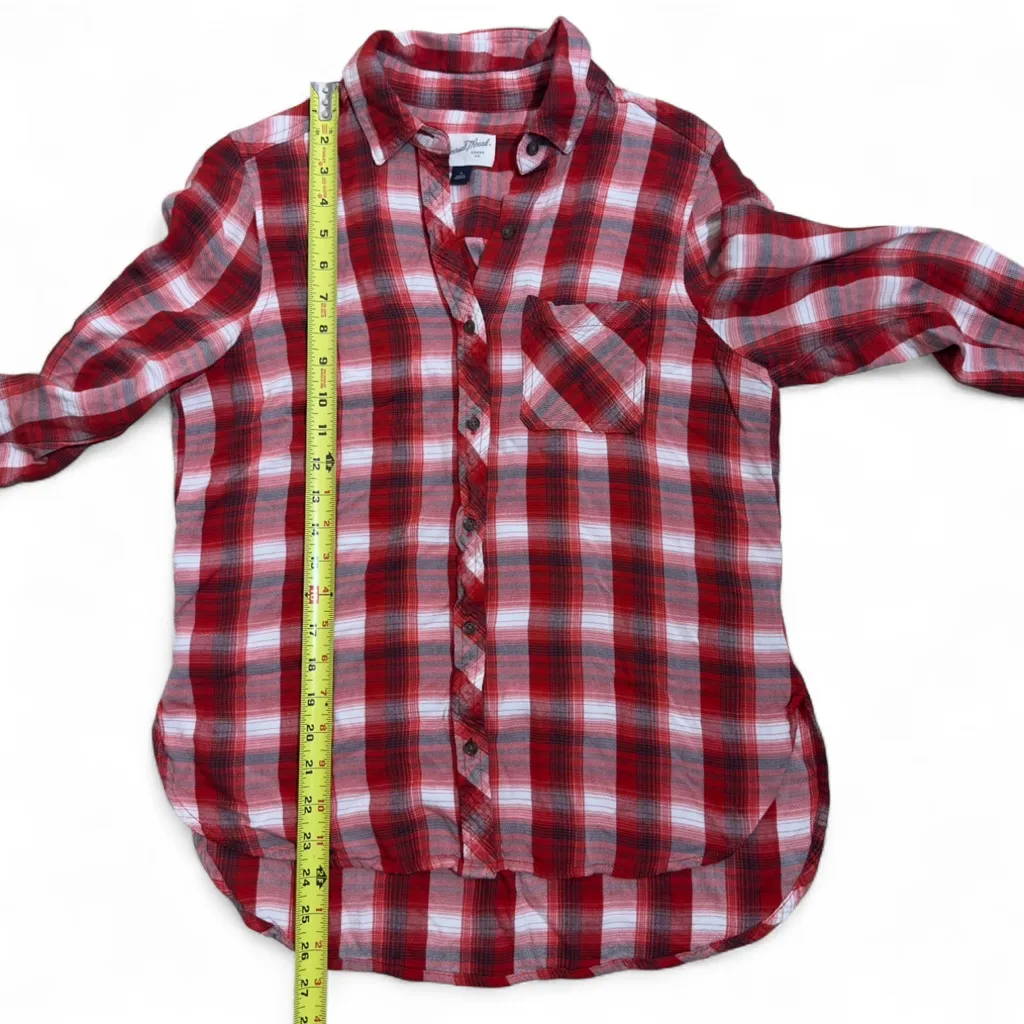 Universal Thread Red and White Plaid‎ Shirt - Image 4
