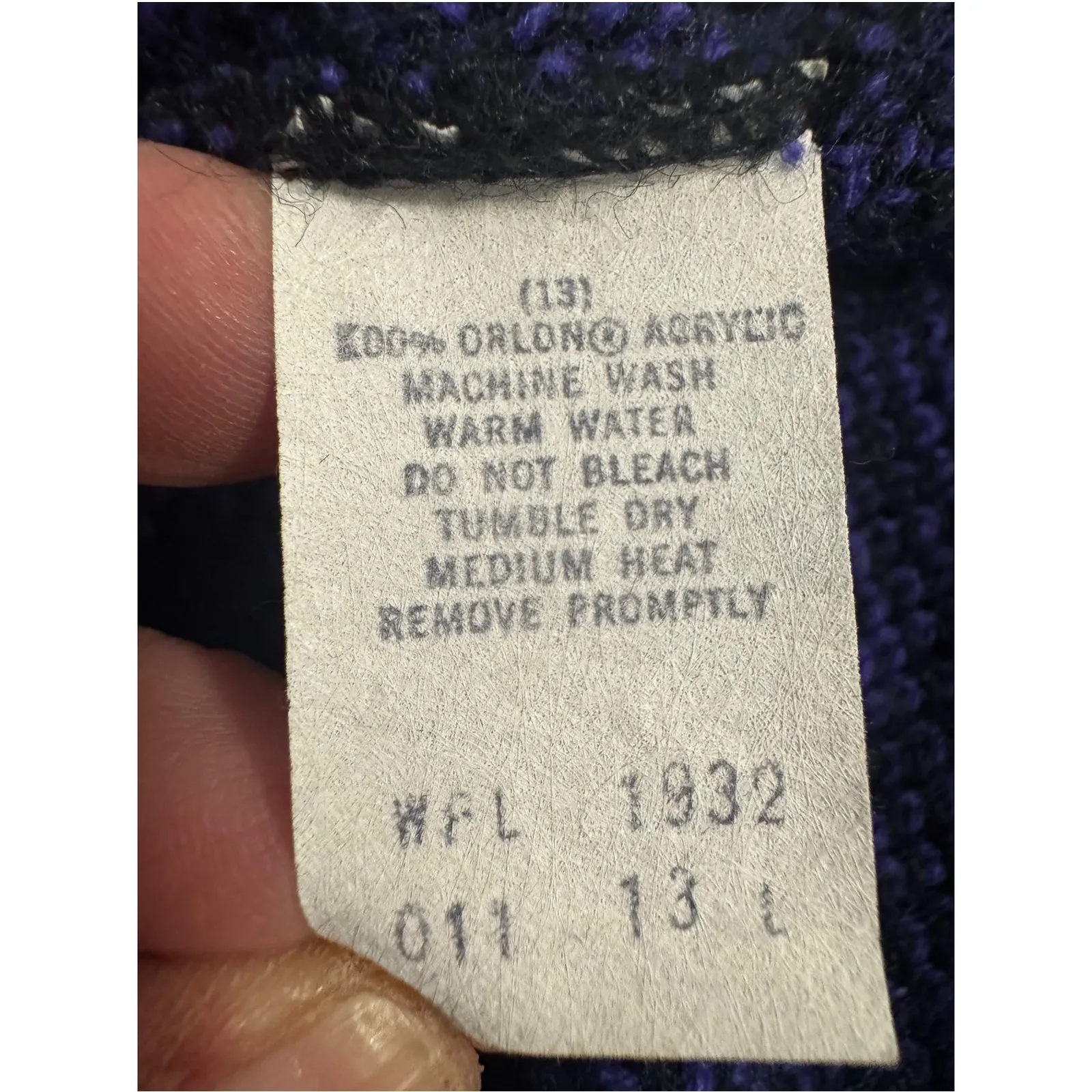 Vintage 1980s Limited Express Sweater Dress Purple Black Chevron Argyle Knit Size L - Image 6